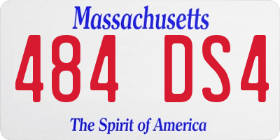MA license plate 484DS4