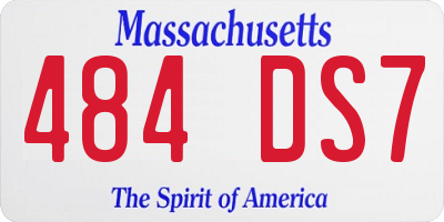 MA license plate 484DS7