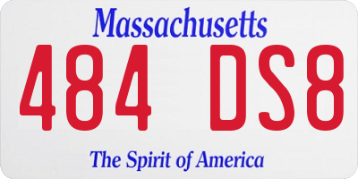 MA license plate 484DS8