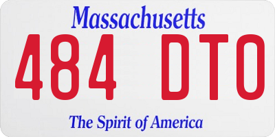 MA license plate 484DT0