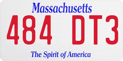 MA license plate 484DT3