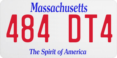 MA license plate 484DT4