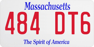 MA license plate 484DT6