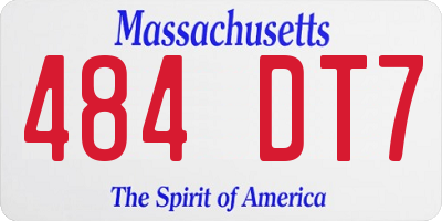 MA license plate 484DT7
