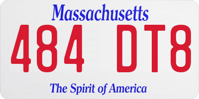 MA license plate 484DT8