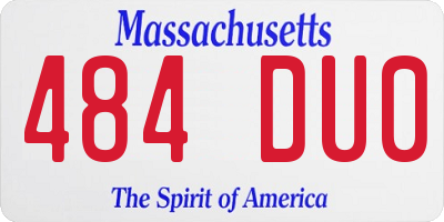 MA license plate 484DU0