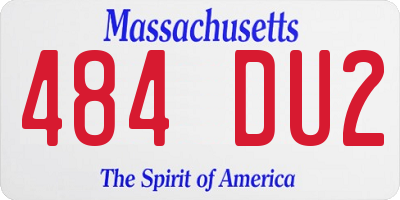 MA license plate 484DU2