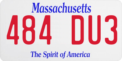 MA license plate 484DU3