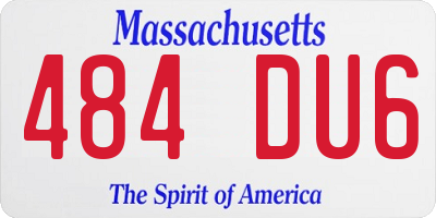 MA license plate 484DU6