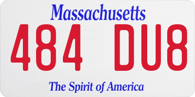MA license plate 484DU8