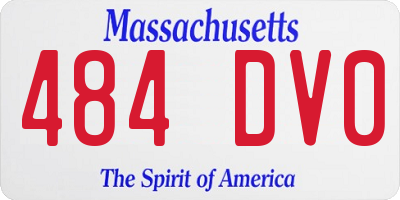 MA license plate 484DV0