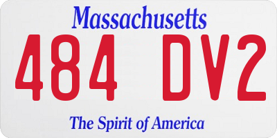 MA license plate 484DV2