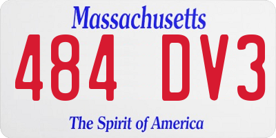 MA license plate 484DV3