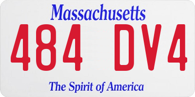 MA license plate 484DV4