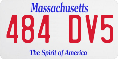 MA license plate 484DV5