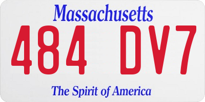 MA license plate 484DV7