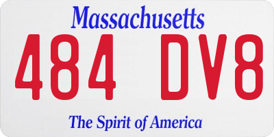 MA license plate 484DV8