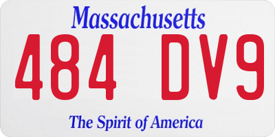 MA license plate 484DV9