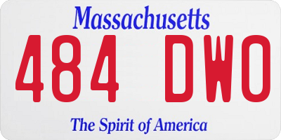 MA license plate 484DW0
