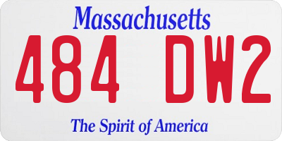 MA license plate 484DW2