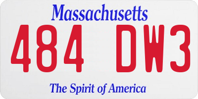 MA license plate 484DW3