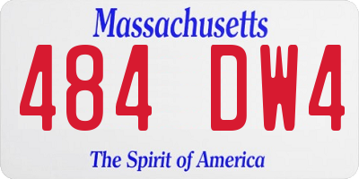 MA license plate 484DW4