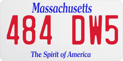 MA license plate 484DW5