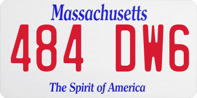 MA license plate 484DW6