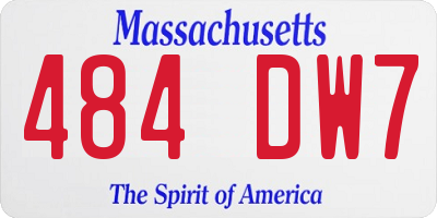 MA license plate 484DW7