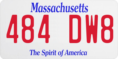 MA license plate 484DW8