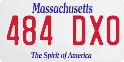 MA license plate 484DX0
