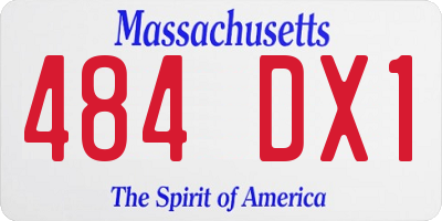 MA license plate 484DX1