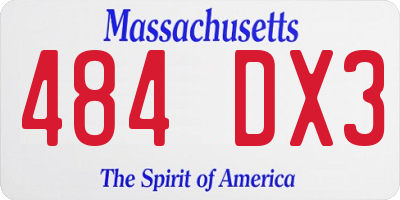 MA license plate 484DX3
