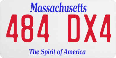 MA license plate 484DX4