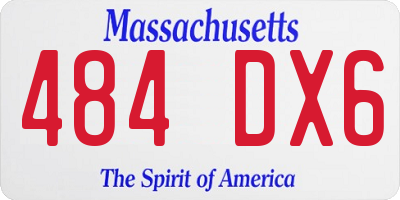 MA license plate 484DX6