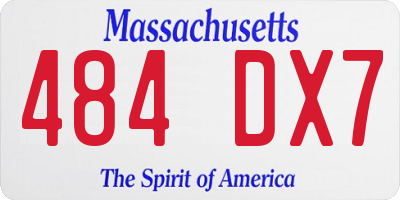 MA license plate 484DX7