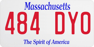 MA license plate 484DY0