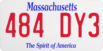 MA license plate 484DY3