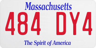 MA license plate 484DY4