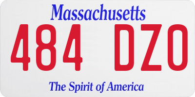 MA license plate 484DZ0