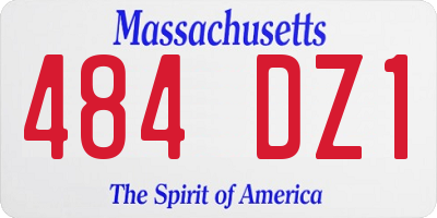 MA license plate 484DZ1