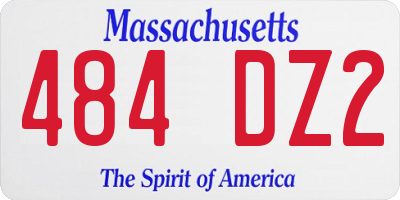 MA license plate 484DZ2