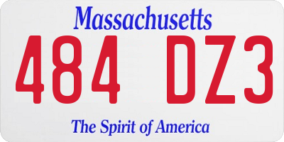 MA license plate 484DZ3