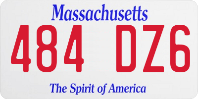 MA license plate 484DZ6