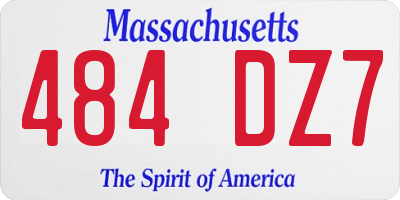 MA license plate 484DZ7