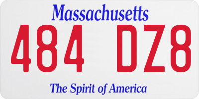 MA license plate 484DZ8