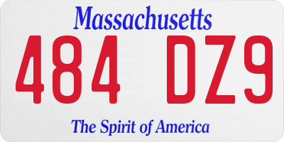 MA license plate 484DZ9