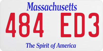 MA license plate 484ED3