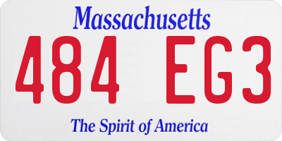 MA license plate 484EG3