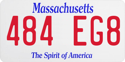 MA license plate 484EG8